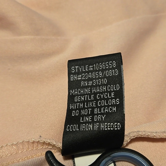 IZ Byer Junior Size M Ruffle Metallic Chiffon Top Color: Blush_Flaw - Picture 5 of 8